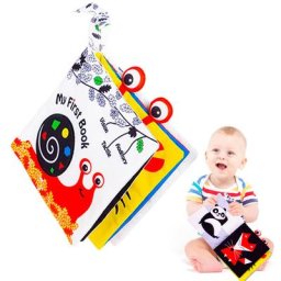 Livres en tissu froissé doux jouets pour bébés contraste élevé apprentissage précoce jouet