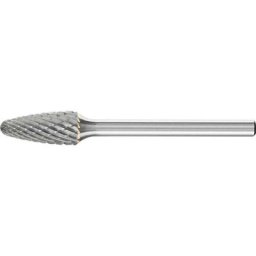 Mini-fraise sur tige de 3 mm, en carbure, forme ogive à bout rond RBF, denture 4, Forme : RBF 0613,