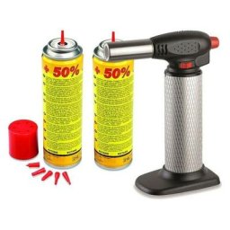Kemper - Chalumeau de cuisine professionnel + 2 recharges gaz - Micro torche à allumage piezo