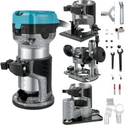 Défonceuse électrique Affleureuse à Bois Kit Routeur Compact avec 4 Bases - Vevor