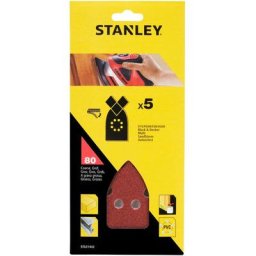 5 abrasifs corindons pointus qualité supérieure auto-agrippants grain 80 STA31442-XJ - Stanley