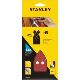 5 abrasifs corindons pointus qualité supérieure auto-agrippants grain 240 STA31457-XJ - Stanley