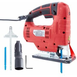 Scie Sabre Scie a Bois électrique 750 w Noir Rouge 130 mm en Bois et en Métal Patin de Guidage