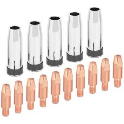 Stamos - 15 Pieces D´Usure Consommables Soudure Mig Au Fil Et Gaz Kit Soudage Semi-Auto - Vert