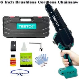 Tronçonneuse à batterie,Scie à chaîne électrique sans fil de 15,2 cm 6', mini scie à bois portable