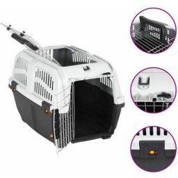 Vidaxl - Transporteur pour animaux de compagnie et porte en métal pp