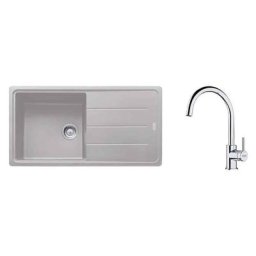 Pack Franke Basis Fragranit BFG611-XL + Mitigeur Lina xl à bec - Coloris :