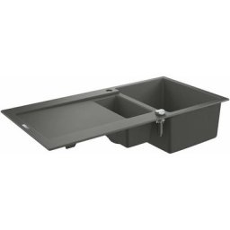 Viers - Évier composite K500 avec garniture de vidage automatique, 1000x500 mm, noir granite
