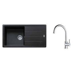 Pack Franke Basis Fragranit BFG611-XL + Mitigeur Lina xl à bec - Coloris :