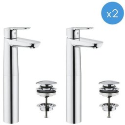 Grohe - StartEdge Lot de 2 mitigeurs monocommande Taille xl + bondes clic-clac (23777000-DUO)