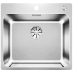 Solis 500 - Évier 540x500 mm avec commande excentrique PushControl, inox brossé 526124 - Blanco
