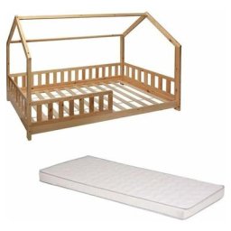 Atmosphera - Lit Cabane Enfant Bosco 90 x 190 cm Avec matelas (Fabrication Européenne)