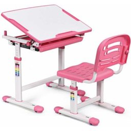 Costway - Bureau et Chaise Ensemble pour Enfants Ensemble Table Chaise Réglable en Hauteur avec