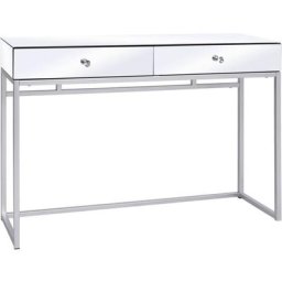 Table console miroir Acier et verre 107 x 33 x 77 cm Vidaxl Argent