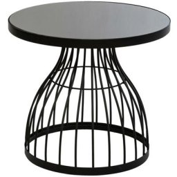 Table d appoint Kushi en verre D55cm - Atmosphera créateur d'intérieur - Noir