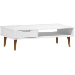 Table basse de salon, Table Café, molde Blanc 100x55x31 cm Bois de pin massif OIB5670E - Blanc