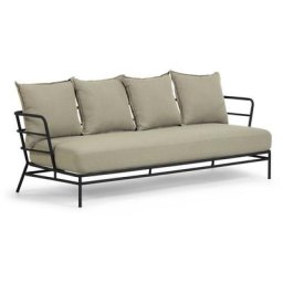 Canapé Mareluz 3 places en acier noir 197 cm - Beige - Kave Home