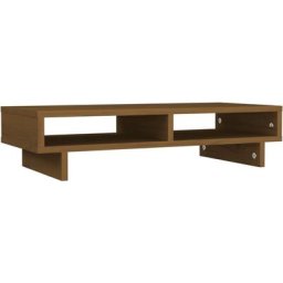 Support de moniteur Marron miel 60x27x14 cm Bois de pin solide vidaXL - marron miel