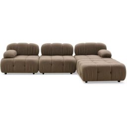 Canapé design modulable et transformable Hollywood tissu bouclette Marron - Marron