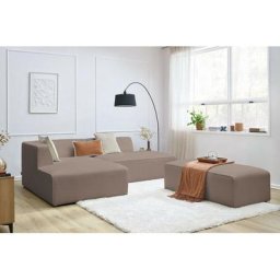 Canapé modulable Bobochic Canapé d'angle fixe modulable megeve tissu bouclette avec pouf Angle