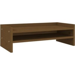 Support de moniteur Marron miel 50x24x16 cm Bois de pin solide Vidaxl marron miel