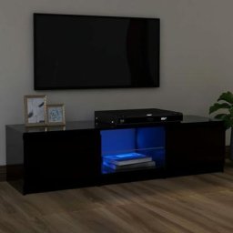 Kalisse - Banc tv Moderne - Meuble tv avec lumières led Noir 120x30x35,5 cm FR7411
