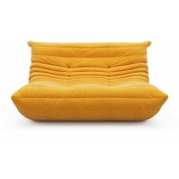 Canapé 2 Places Relax Design Chauffeuse Suede softy Mousse Haute Densité - Jaune - Jaune