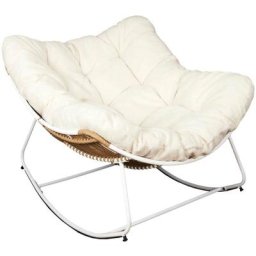 Fauteuil assise en tissu bouclette Odin - Blanc