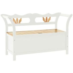 Banc Blanc 107x45x75,5 cm Bois de sapin solide Vidaxl White and brown