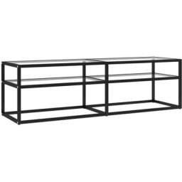 Meuble tv Transparent 140x40x40,5 cm Verre trempé Vidaxl Black and transparent