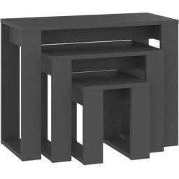 Vidaxl - Tables gigognes 3 pcs Gris Bois d'ingénierie Gris