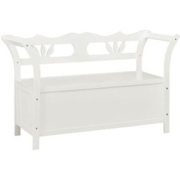 Banc Blanc 107x45x75,5 cm Bois de sapin solide Vidaxl White