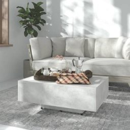 Table basse Contemporain - Bout de canapé Table Café - Gris béton 85x55x31 cm Aggloméré Chic-625566