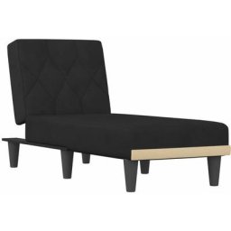 Chaise longue noir velours Vidaxl Black