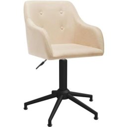 Chaise pivotante de bureau Crème Tissu Vidaxl Crème
