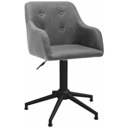 Chaise pivotante de bureau Gris clair Tissu Vidaxl Gris clair