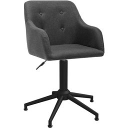 Chaise pivotante de bureau Gris foncé Tissu Vidaxl Gris foncé