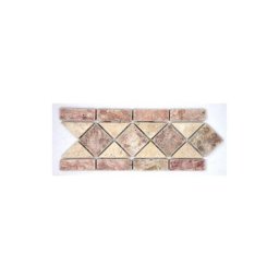 Frise pierre travertin Rouge / travertin Beige 508 28.5x10.5 cm - unité