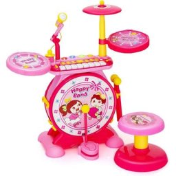 Ensemble de Batterie et Clavier Électrique pour Enfants 3 Ans + avec Tabouret, Instrument de