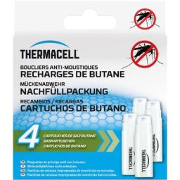 Thermacell - Lot de 4 Cartouches de Gaz Butane pour Bouclier Diffuseur et Lanterne Anti-Moustiques