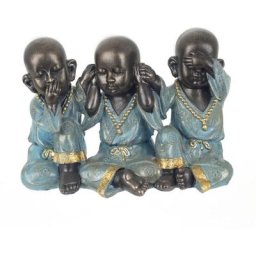 Signes Grimalt - Figure de figurines de Bouddha Figure 3 Bouddhas verts 12x25x16cm 23969 - Verde