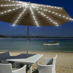 Guirlande solaire pour parasol - 104 led - 8 modes - IP67 - Étanche - Pour fête, Noël, Halloween,