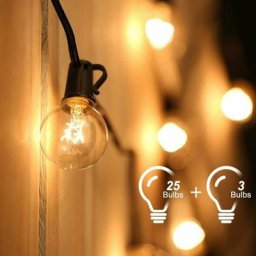 Guirlande Lumineuse, Guirlande Guinguette Raccordable à 25 G40 Ampoules 7.62M Imperméable Chane de