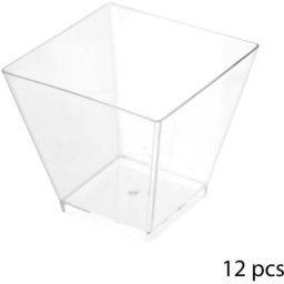 5five - 12 verrines carrées plastique - 5 five simply smart - Transparent