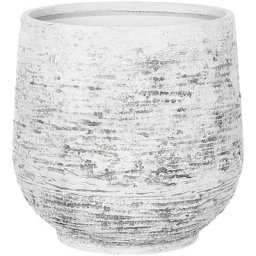 Beliani - Grand Cache-Pot Gris Clair Rond en Fibre d'Argile et de Verre au Diamètre 53 cm, Pot de