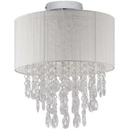 Plafonnier Tissu à intensité variable 'Ewelina' pour salon & salle à manger - chromé, transparent