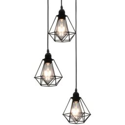 Vidaxl - Plafonnier avec design de diamant Noir 3 ampoules E27 Noir