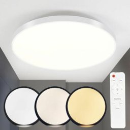 Led Plafonnier Dimmable Plafonnier Salon - Salle de bain Ronde avec télécommande 36W 2880LM IP44