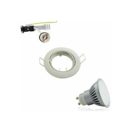 Polar Lighting - Kit Spot Encastrable Orientable Blanc led GU10 7W (60W) Blanc Chaud 2700K