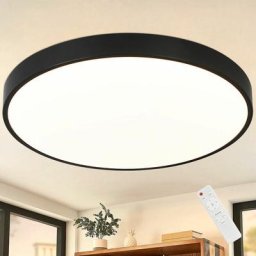 ZMH Plafonnier LED Noir Plafonnier - 12W Lampe de salle de bain Blanc chaud Lampe de cuisine Plat